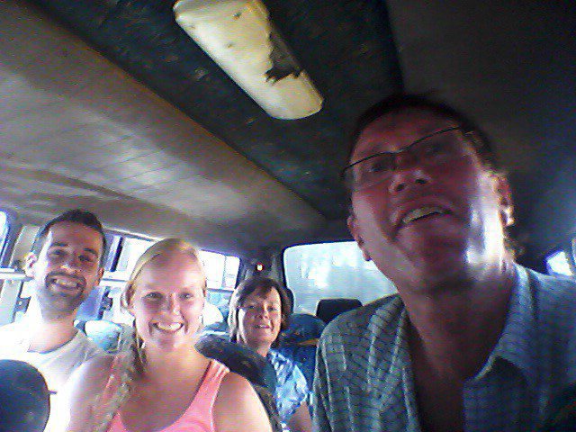 On the minibus to Bukit Lawang with Moos and Emma