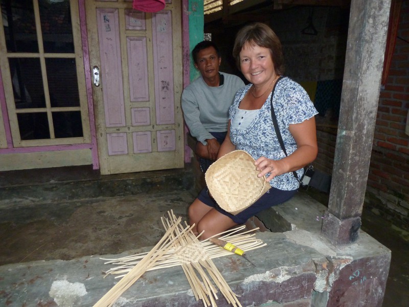 Jane tried her hand at basket making