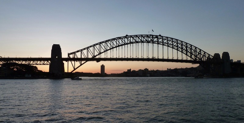 Our first sight of Sydney Harbour Bridge