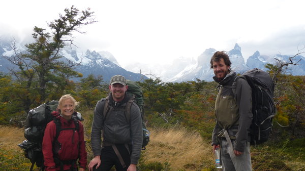 1. dags trekking i Torres del Paine. Anna og Cane fra vores firemandsgruppe.