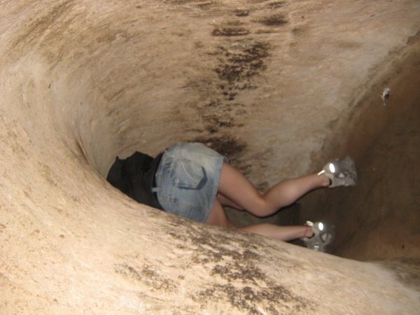 heathers ass in the widened tunnel