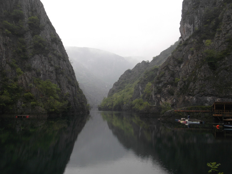 Reflection of Matka canyon in Lake Matka (Matka; Macedonia)
