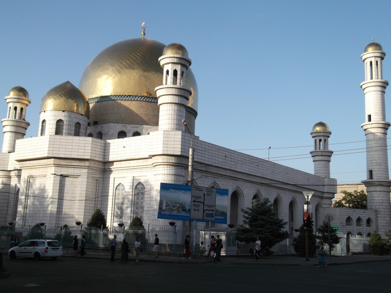 A gold-domed mosque (Almaty; Kazakhstan)