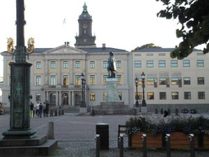 Stylish architecture in Gustav Adolf's square (Gothenburg; Sweden)