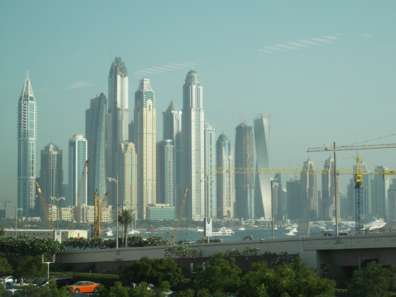 A still-unfinished Dubai skyline (Dubai; United Arab Emirates)