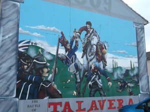Typical image of the wall mural district (Belfast; Northern Ireland)