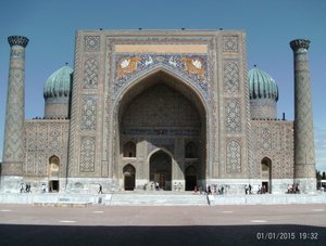 One of 3 facades of the Registan (Samarkand; Uzbekistan)