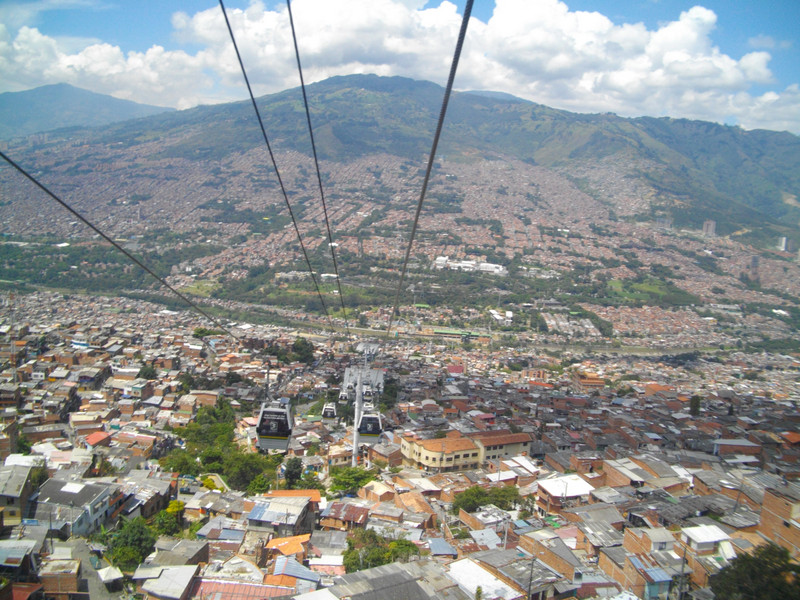 Cable car view of Medellin