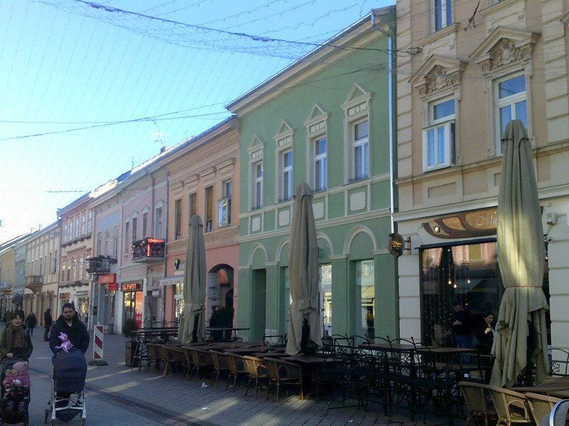 Colourful Novi Sad street scene
