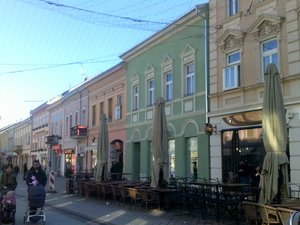 Colourful Novi Sad street scene