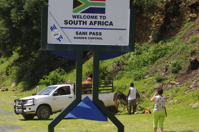 De grens tussen Zuid-Afrika en Lesotho