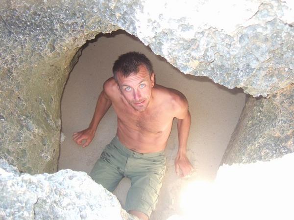 Geoff trying to get himself out of another hole