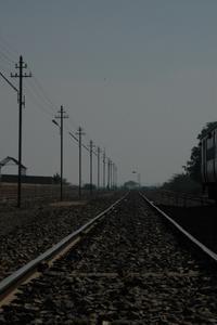 Approaching Jaiselmer the next day - my obsession with railway tracks continues