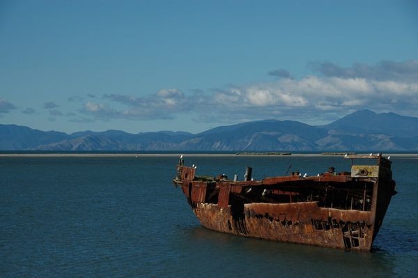 Motueka Wharf (dis), looking over to Cable Bay near Nelson