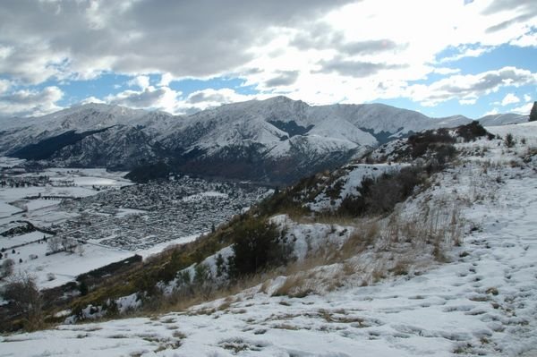 View back down to Arrowtown