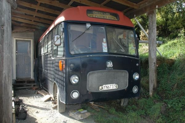 The bus that brought Emily and Boggy from the UK