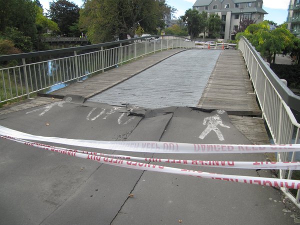 A cordoned off bridge