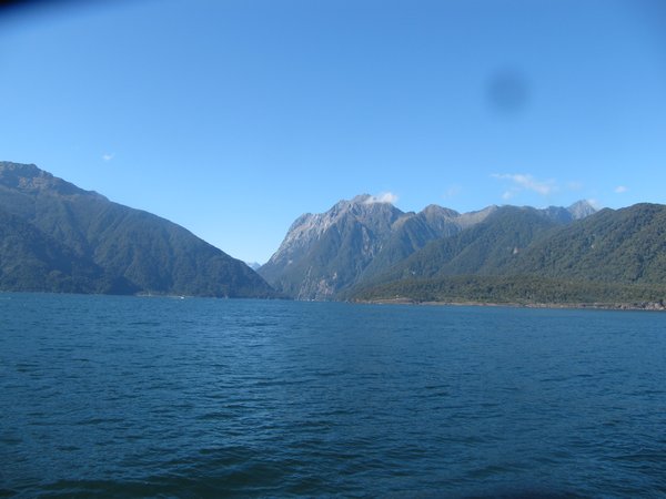 Looking back at the sound while out in the Tasman Sea