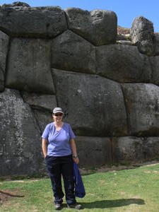 Andrea by the Giant stones of Sacsayhuamán 