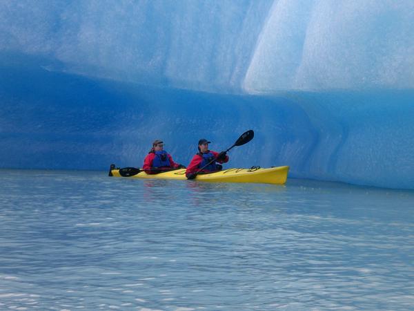 Kayaking close to the iceberg