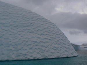 Rippled iceberg in the snow