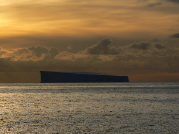 Sunrise over a tabular iceberg