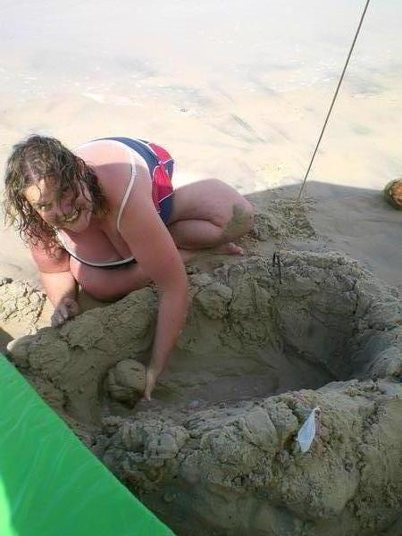 And building a sand castle