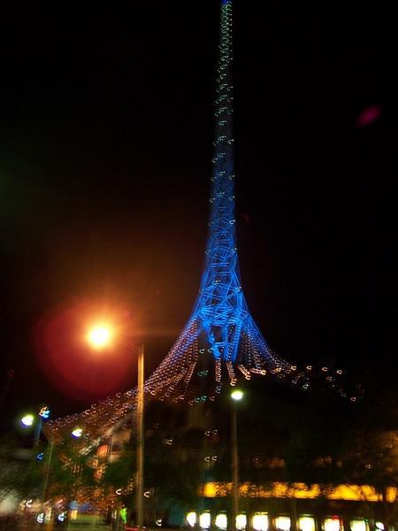 Communications Tower at Night