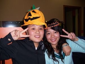 Everyone wanted to wear the pumpkin hat!