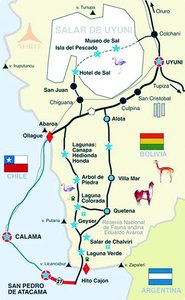 Map of our intended journey, courtesy of Cordillera Traveller.