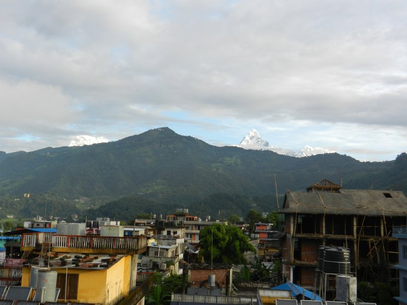 Annapurna vom Hoteldach aus