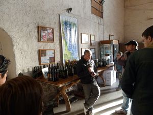 our guide telling us about it - JUST OPEN THE BOTTLE!!