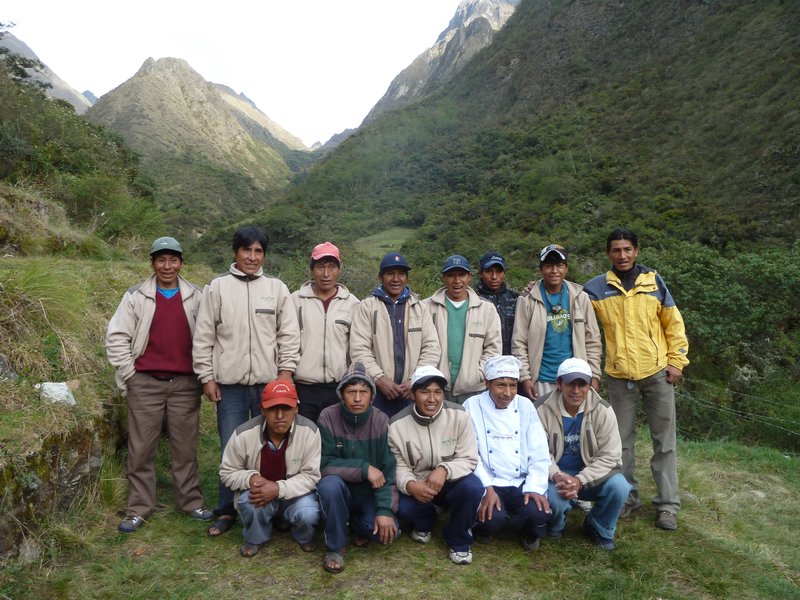our porters and guide ( in yellow)