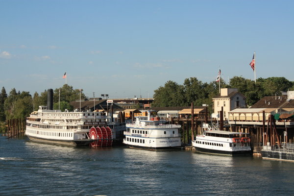Sacramento River and river boat