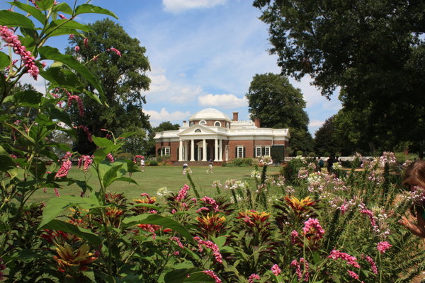 Monticello through the flowers