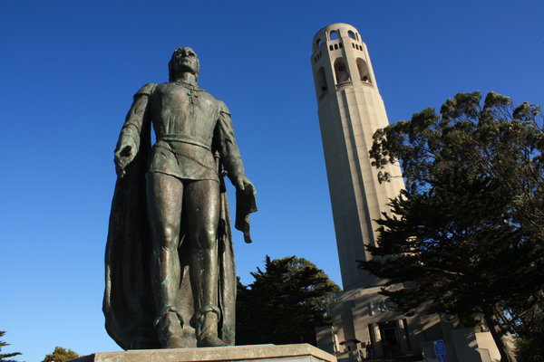 Coit Tower and Christopher Columbus