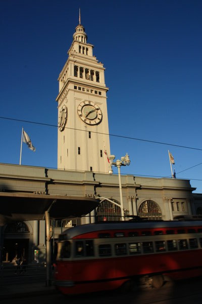 F Market Street Car and the Ferry Building