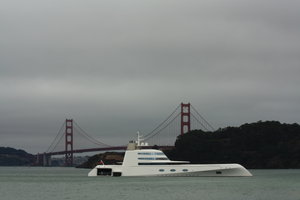 Yacht called A and the Golden Gate