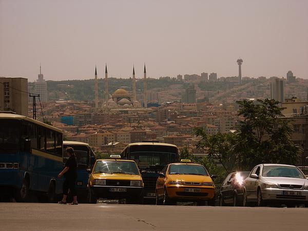 The Ankara skyline from street level