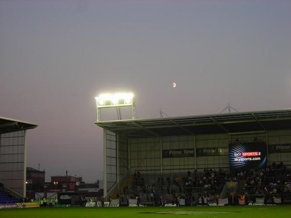 Moon rise over stadium