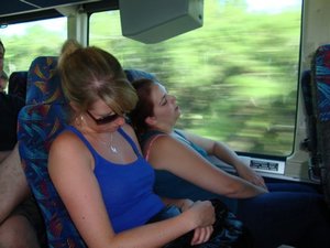 Sleeping on the bus