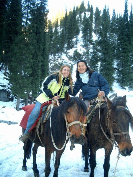Horse riding on the snow...