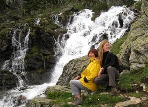 Mother & daugther by the waterfall