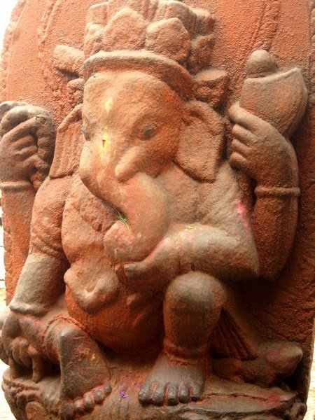 Status by one of the temple