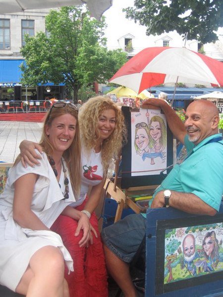 Caricature in the old Montreal