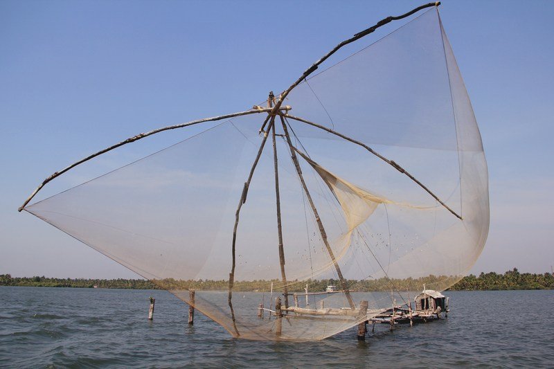 Fishing net on Kerala backwaters