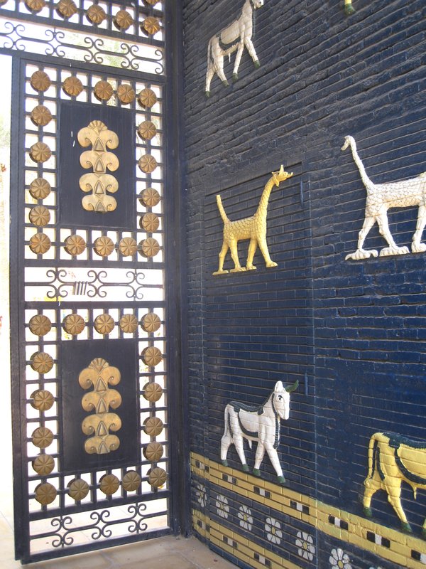 Blue tiles & bas relief ornate this reconstructed Ishtar gate