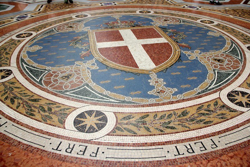 Mosaic floor,  Galleria Vittorio Emaluele II