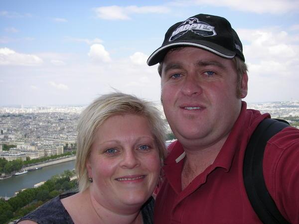 Both of us up the Eiffel Tower