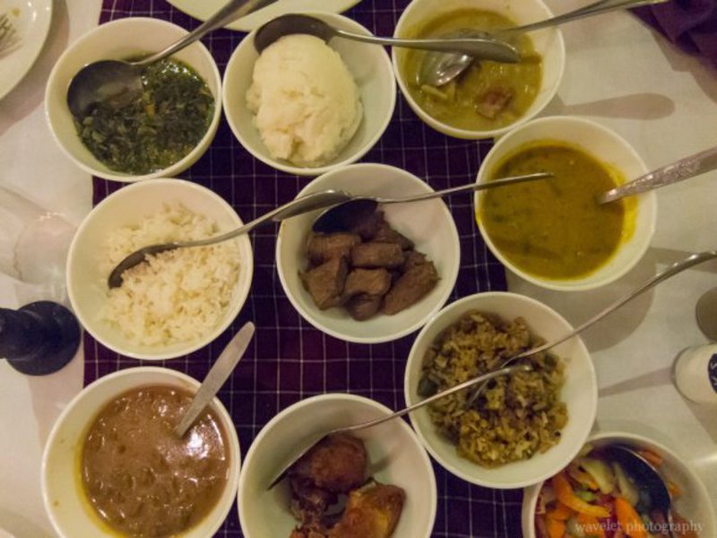Small Swahili dishes at dinner